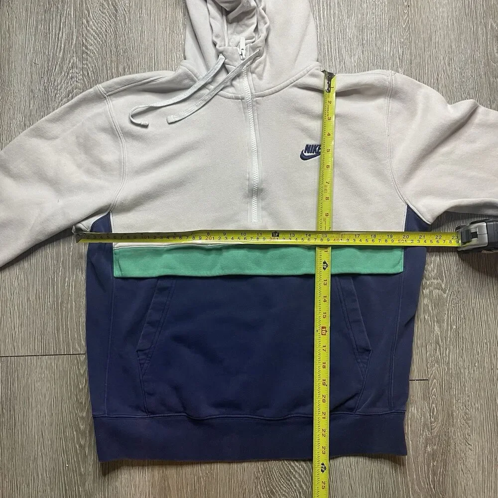 Nike Sportswear Club Fleece Half Zip Hoodie Mens Medium White Fleece Sweatshirt